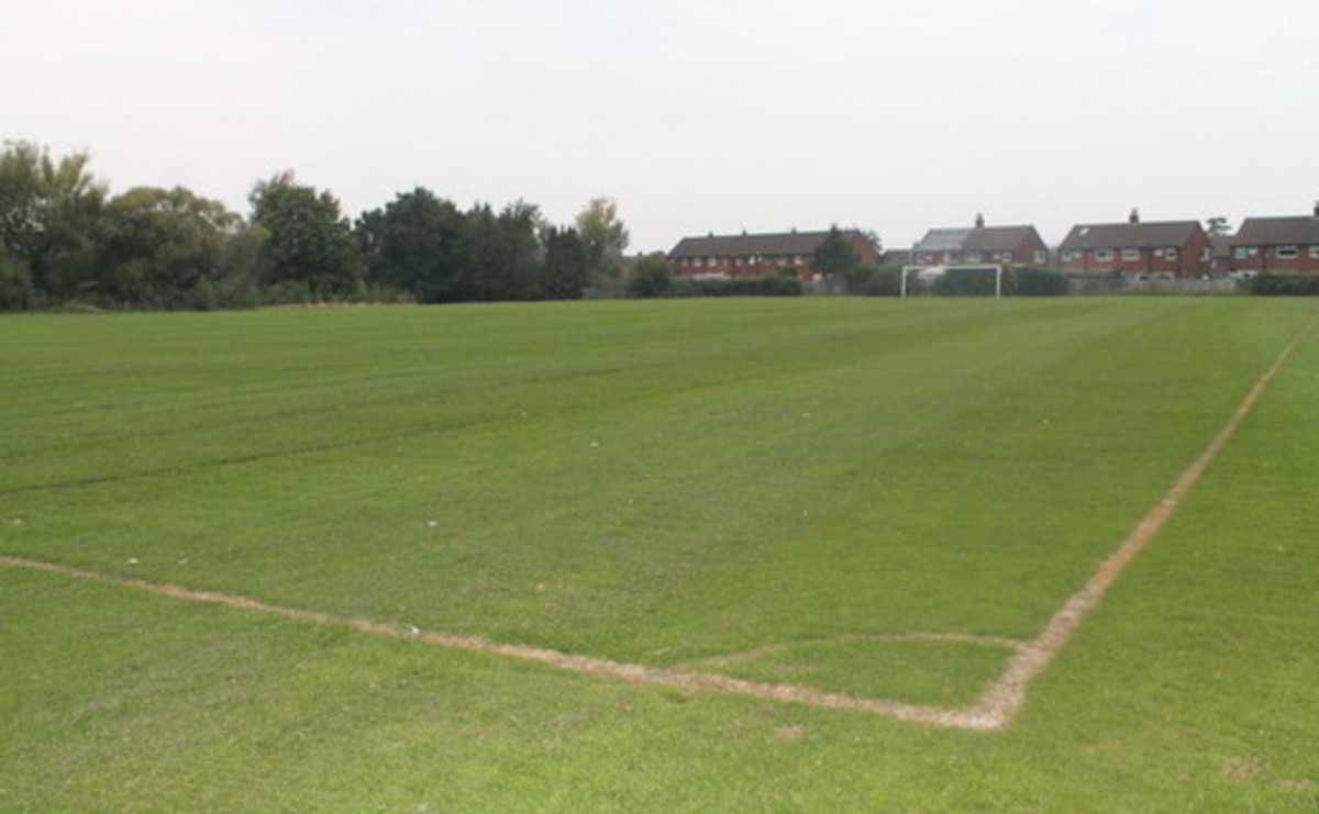Grass Football Pitch at SLS Heworth Grange Comprehensive School for