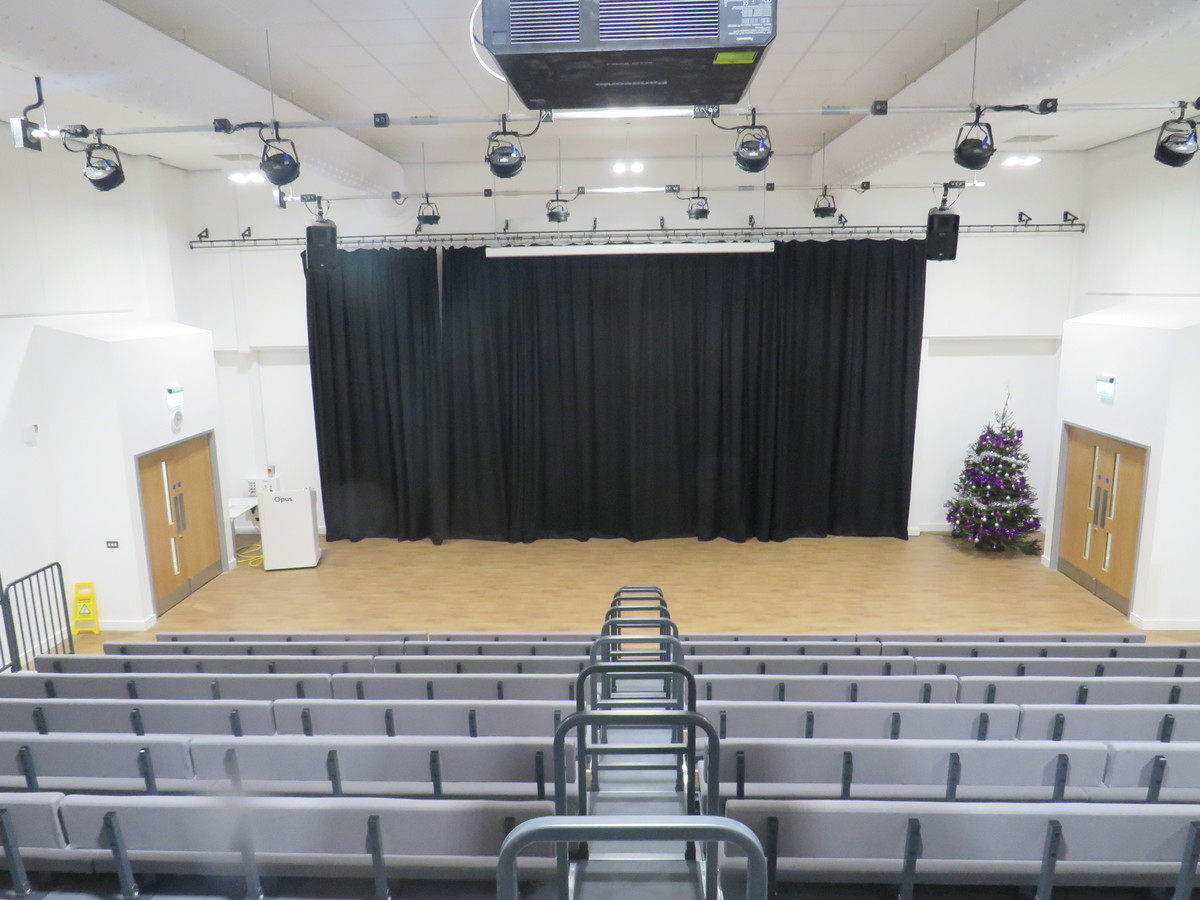 Main Hall at Chertsey High School for hire in Addlestone SchoolHire