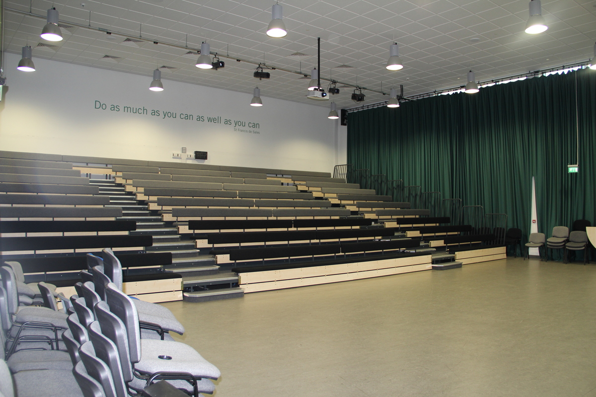 Main Hall at All Saints' Academy for hire in Cheltenham SchoolHire