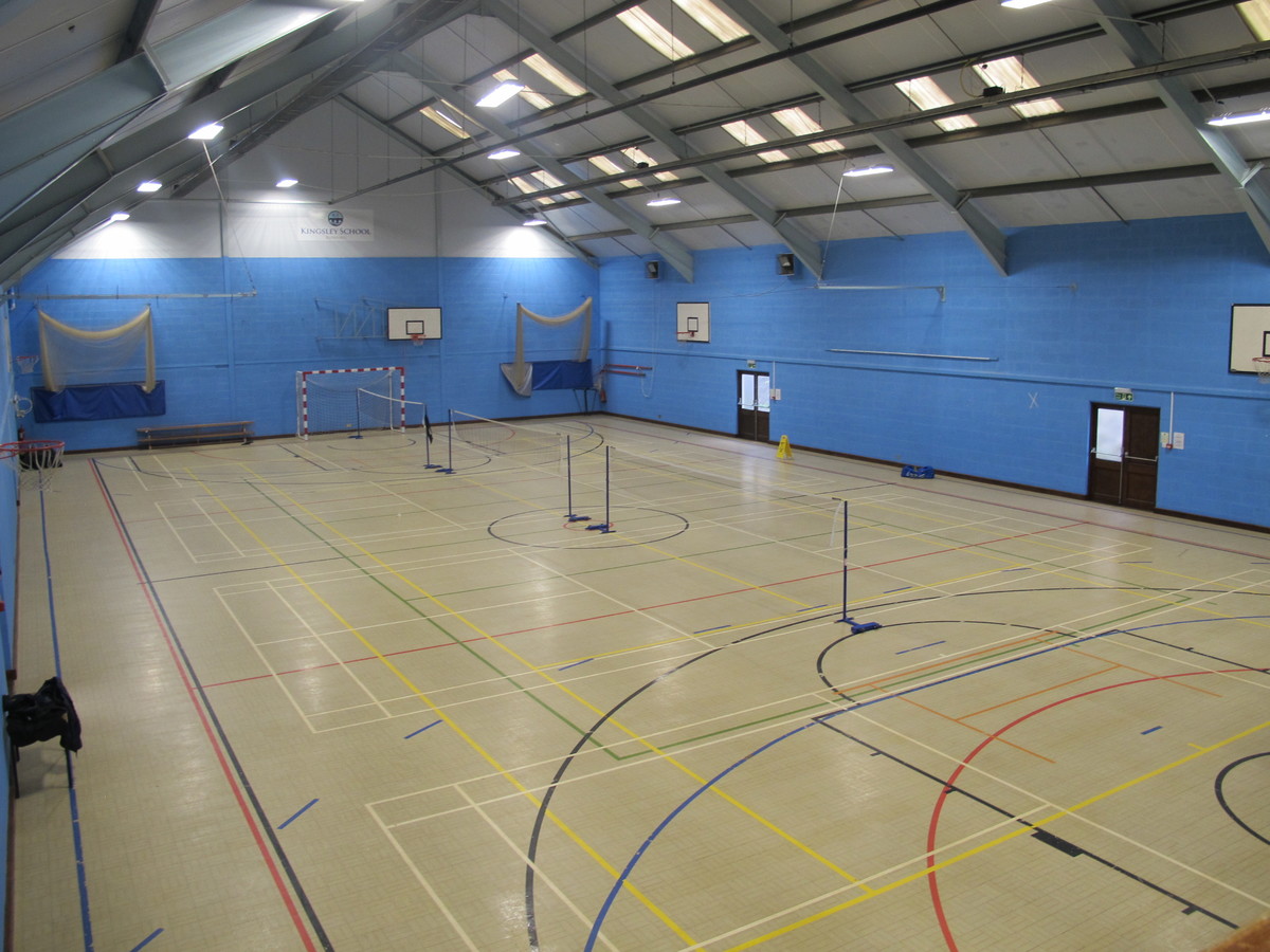 Sports Hall at Kingsley School Bideford for hire in Bideford SchoolHire
